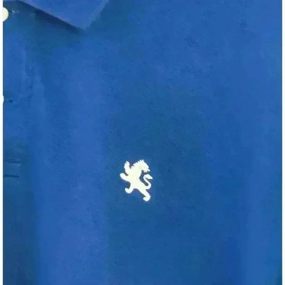 Express Men's Blue Short Sleeve Polo Shirt XL Collared Button-Up - Picture 2 of 7